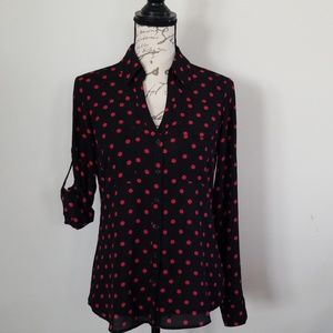 Express Button Down Long Sleeve Blouse